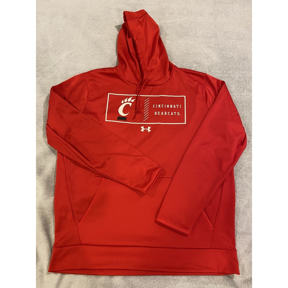 New Mens Under Armour Cincinnati Bearcats Hoodie‎ Sweatshirt Pullover Red XL
